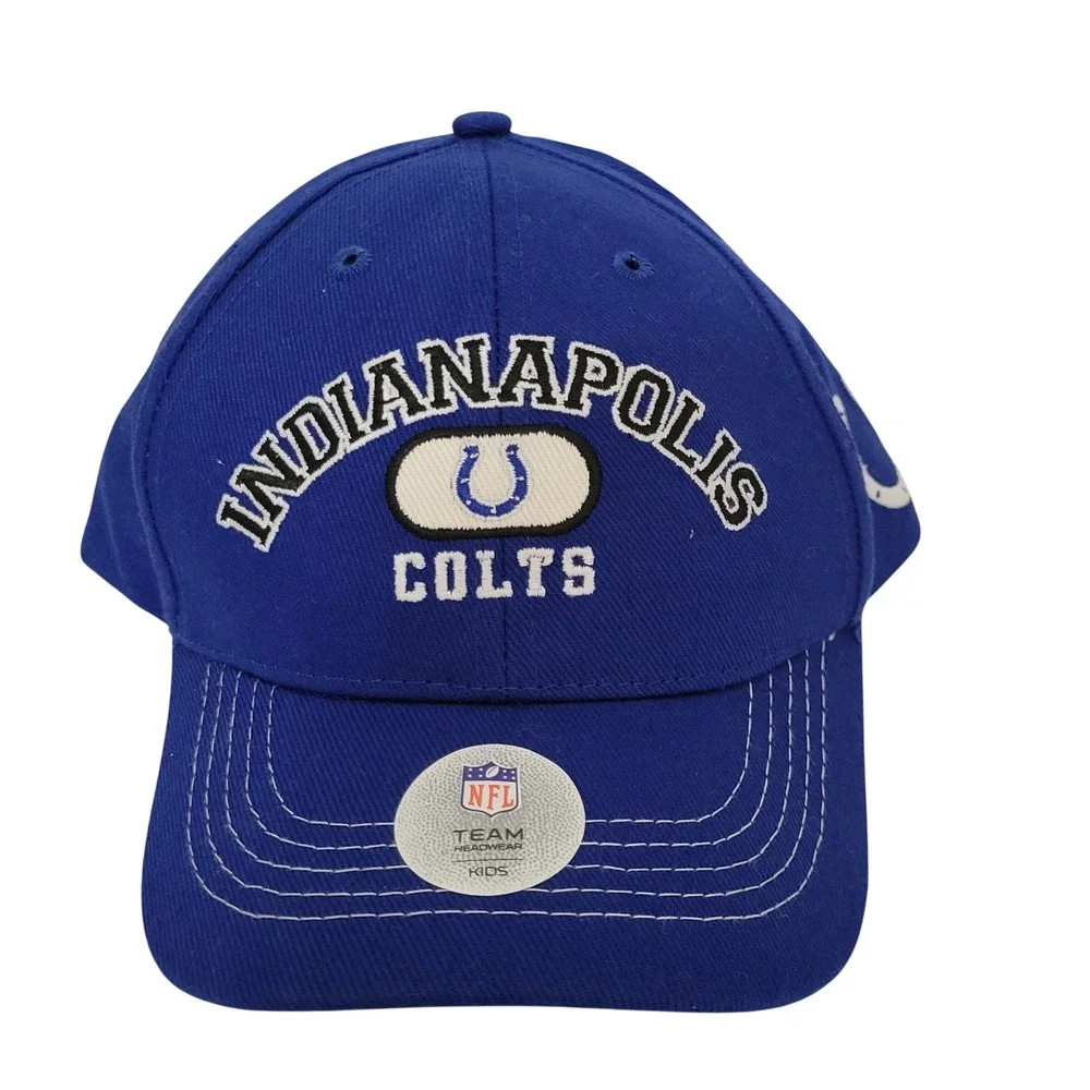 NFL Indianapolis Colts Hat Kids Adjustable Blue Embroidered Baseball Cap Toddler